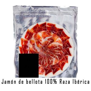 Jamón de bellota 100% Raza Ibérica cortado a cuchillo (100gr)