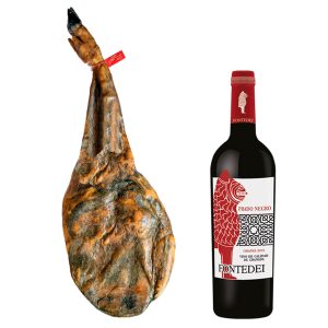 Iberian ham shoulder + bottle of Prado Negro red wine (Fontedei)